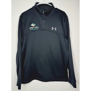 Under Armour Shirt Mens Size Large Loose Fit Coldgear Black 1/4 Zip Pullover